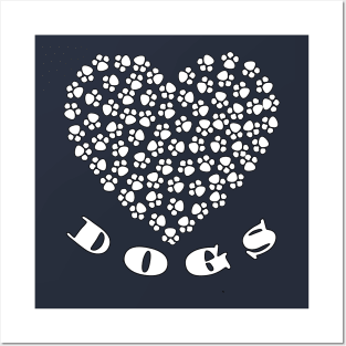 Heart Puppy Dog Lover Paw Prints Posters and Art